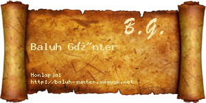 Baluh Günter névjegykártya
